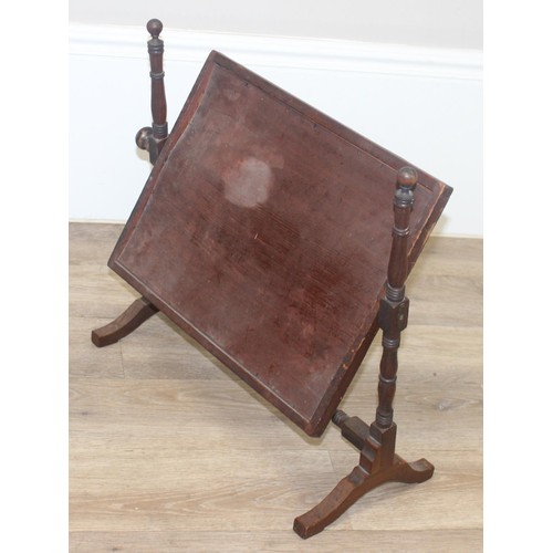 318 - Antique Walnut and brass bound writing slope with hidden draws and a deep red leather interior, and ... 