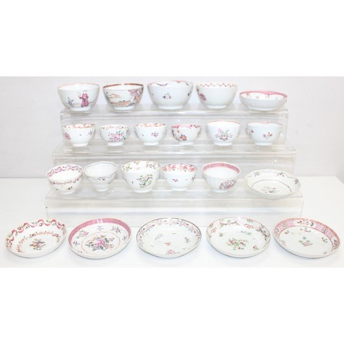 1690 - An extensive collection of late 18th and early 19th century finger bowls, tea bowls and saucers, var... 