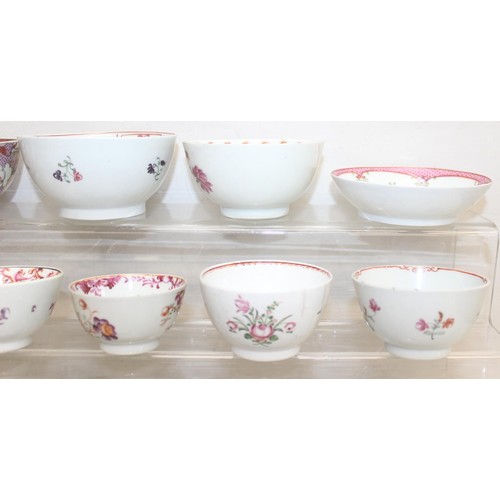 1690 - An extensive collection of late 18th and early 19th century finger bowls, tea bowls and saucers, var... 