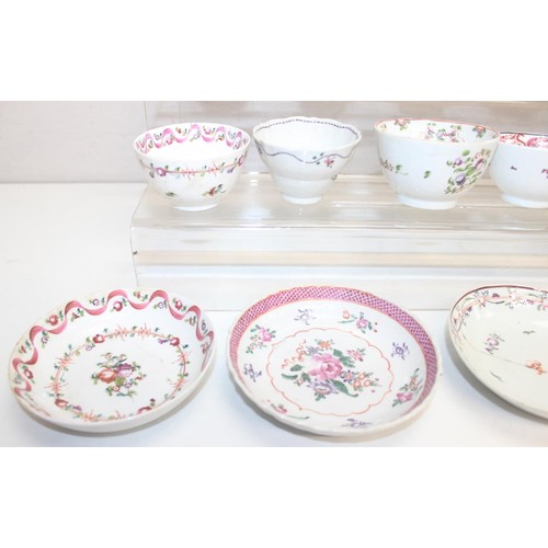 1690 - An extensive collection of late 18th and early 19th century finger bowls, tea bowls and saucers, var... 