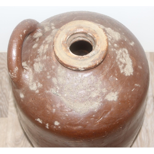 1696 - Large vintage salt-glazed storage vessel, possibly for oil, with original screw-top stopper, approx ... 