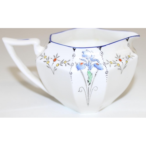 1485 - An early 20th century Shelley Blue Iris pattern tea set, pattern number 11561, shape number 723404, ... 