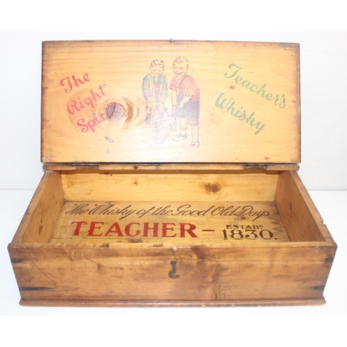 320 - 6 assorted vintage and later wooden boxes to inc a Teachers Whisky advertising box which is approx 4... 