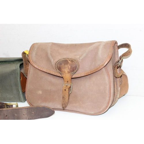 1417 - 3 vintage leather and canvas cartridge or shooting bags to incl examples by Brady, and Bryant, and a... 