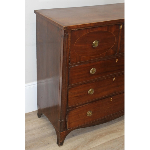 130 - A 19th century 4 drawer chest of drawers, the top drawer a fitted secretaire over 3 further drawers ... 