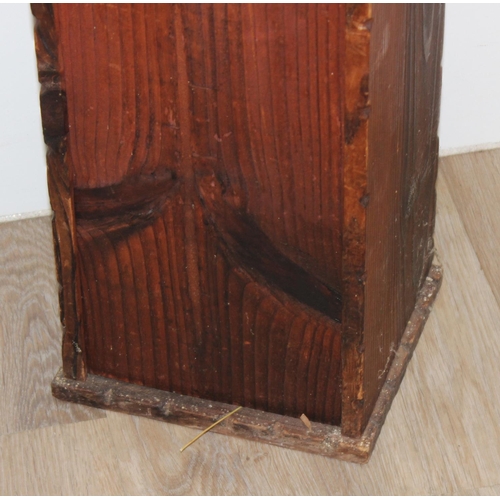 309 - Vintage French pitch-pine baguette box, approx 95cm H