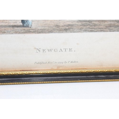 496 - 7 antique engraved plates of London architectural scenes, most with hand-colouring, to incl Bow Stee... 