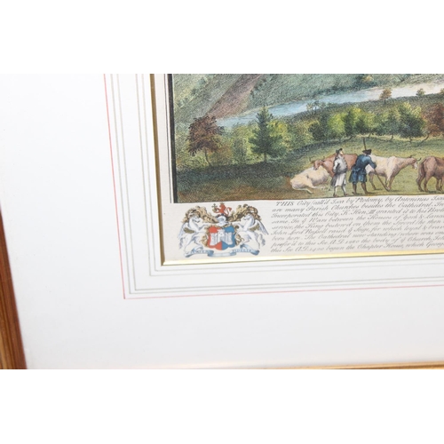 500 - Samuel and Nathaniel Buck 'The West Prospect of the City of Exeter', dated 1736 in gilt frame, some ... 