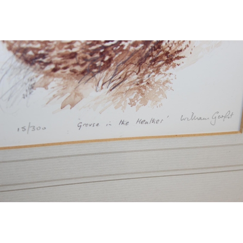 502 - 2 limited edition sepia-coloured prints by William Garfit to incl: 'Grouse in Heather' (15/300) and ... 