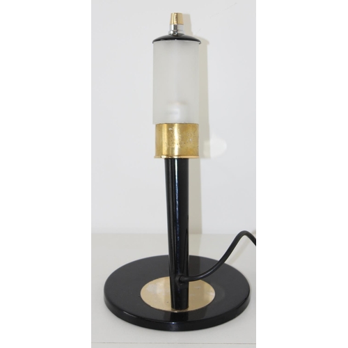 260 - Italian lamps - 1970's Albini designed 'rocket' style black and brass table lamp with adjustable bri... 