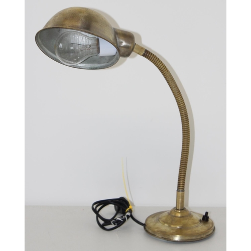 265 - Italian lamps - 1950's brass flexi desk lamp, approx 55cm tall - imported directly from Italy