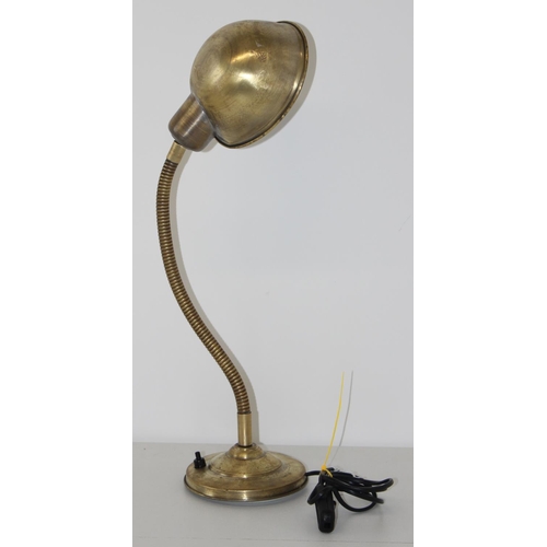 265 - Italian lamps - 1950's brass flexi desk lamp, approx 55cm tall - imported directly from Italy