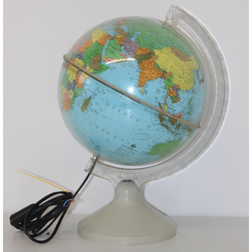 266 - Italian lamps - 1960's Illuminated globe with plastic base and Perspex support, approx 38cm tall - i... 