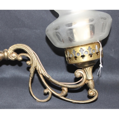 291 - Italian lamps - A large ornate wall sconce with frosted glass shade, approx 33cm tall - imported dir... 