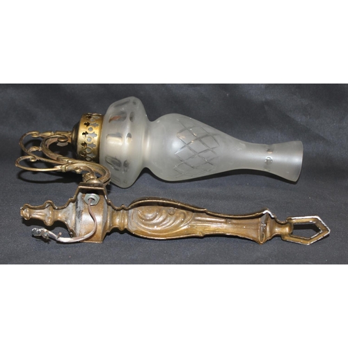 291 - Italian lamps - A large ornate wall sconce with frosted glass shade, approx 33cm tall - imported dir... 