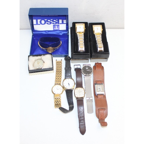 1317 - Qty of assorted vintage and later watches to inc Tissot in box, Citizen, Art Deco period cushion fac... 