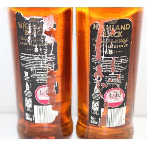 1582 - 2 x 70cl bottles of Highland Black Special Reserve 8 year old blended Scotch whisky