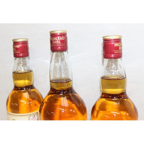 1591 - 3 x bottles of Highland Earl blended Scotch whisky (1 litre and 2 x 70cl)