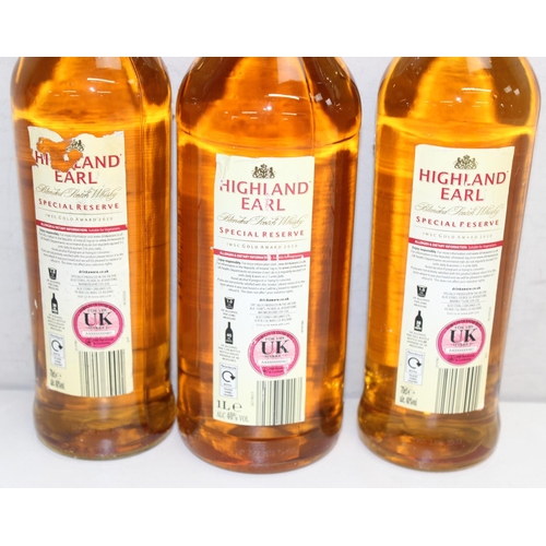 1591 - 3 x bottles of Highland Earl blended Scotch whisky (1 litre and 2 x 70cl)