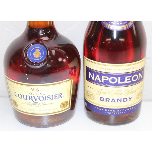 1599A - 2 x bottles of brandy - V.S. Courvoisier cognac and Napoleon aged 3 years brandy (both 70cl)