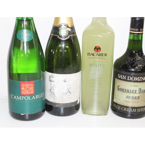 1599M - Qty of mixed alcohol to incl V. Kat Dry Schnapps, vintage Bols Curacao, Pimm's, Babycham etc