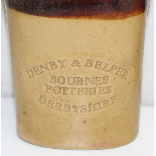 1685 - 3 Denby & Belper of Bourne's Potteries, Derbyshire, salt-glazed flasks, to incl William IV's Reform ... 