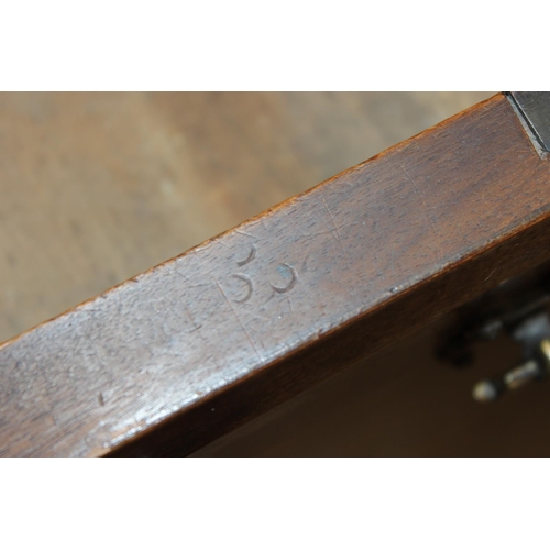 173 - Early 20th century leather-topped 3-part desk with 3 drawers over 8 and brass handles, approx 127cm ... 