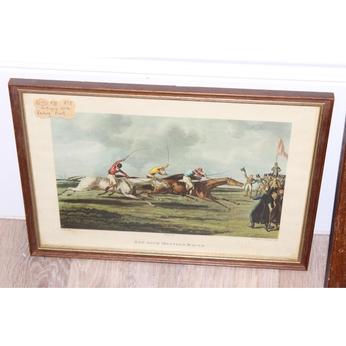 494 - Qty of antique and later framed prints and a mirror, largest approx 44cm 32cm