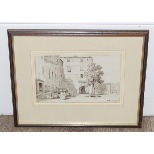 506 - Elizabeth Christiana Fanshawe (1778-1856), watercolour wash of San Remo, dated May 25th 1829, with o... 