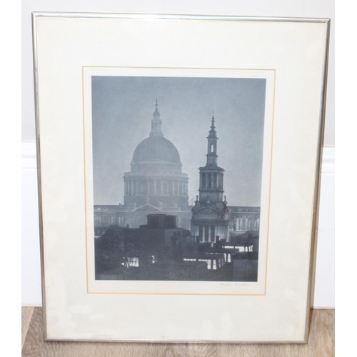 516 - Harold Burdekin (Photographer, 1899-1944); framed print of 'St. Paul's at Night', signed in pencil, ... 