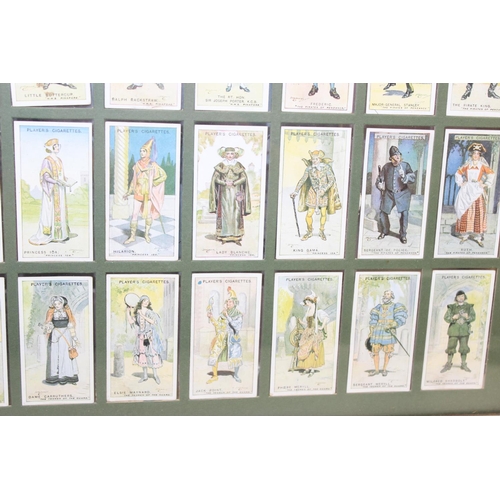 532 - Framed collection of Player's cigarette cards, featuring Ladies and Gentlemen, and 2 framed maps of ... 