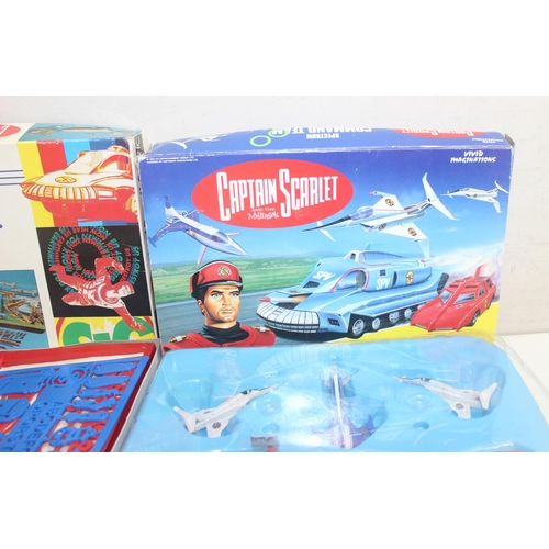 651 - Vintage boxed Captain Scarlet vehicles set and Cloud Base HQ set, both boxed