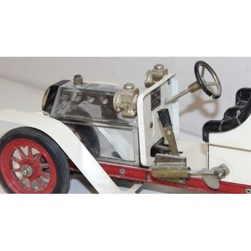 686 - A vintage Mamod steam car, roadster model, no box but with steering rod, approx 42cm long