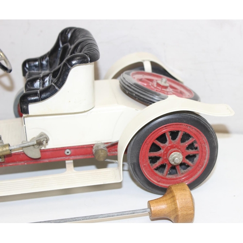 686 - A vintage Mamod steam car, roadster model, no box but with steering rod, approx 42cm long