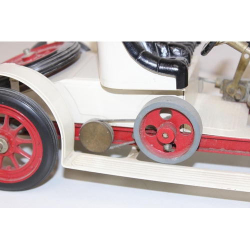 686 - A vintage Mamod steam car, roadster model, no box but with steering rod, approx 42cm long