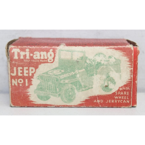 687 - Triang Minic Jeep No 1 clockwork toy in box with key