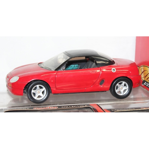 693 - Qty of assorted model toy cars to inc a boxed Majorette 1/18 Ferrari F355, Corgi MGB & MGF, and othe... 