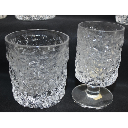 1652 - Whitefriars glass - 2 boxed sets of Whitefrairs glacier pattern glasses to inc 6 Whisky tumblers and... 