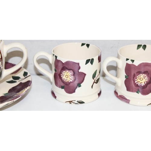 1655 - Emma Bridgewater & Mary Fedden Hellebore pattern ceramics to inc 4 mugs and a large tea cup and sauc... 