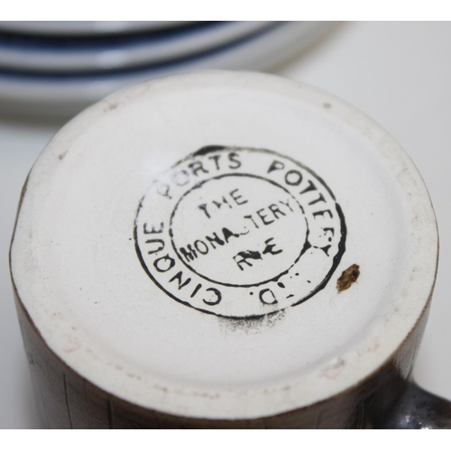 1656 - A retro Cinque Ports coffee set, a Chinese blue & white porcelain rice set, various retro glassware ... 