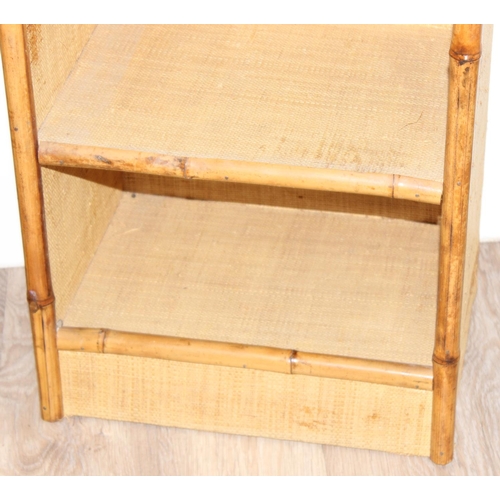 163 - A pair of retro bamboo bedside table, likely 1970's, each approx 40cm wide x 29cm deep x 53cm tall