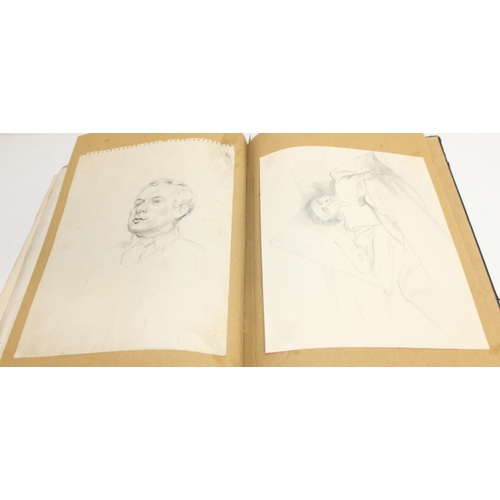 487 - An interesting early-mid 20th century sketchbook, mainly pencil and ink sketches, seemingly by an ar... 