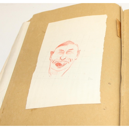 487 - An interesting early-mid 20th century sketchbook, mainly pencil and ink sketches, seemingly by an ar... 