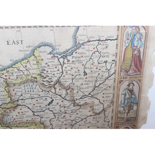 488 - John Speed (1552-1629), a Newe Mape of Germany, newly augmented, a hand coloured engraved map, borde... 