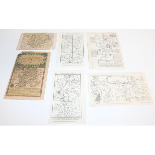 490 - Qty of assorted unframed antique and later maps, mainly antique examples to inc Robert Mordan, John ... 