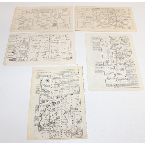 490 - Qty of assorted unframed antique and later maps, mainly antique examples to inc Robert Mordan, John ... 