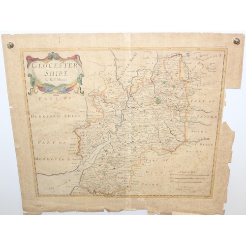 490 - Qty of assorted unframed antique and later maps, mainly antique examples to inc Robert Mordan, John ... 