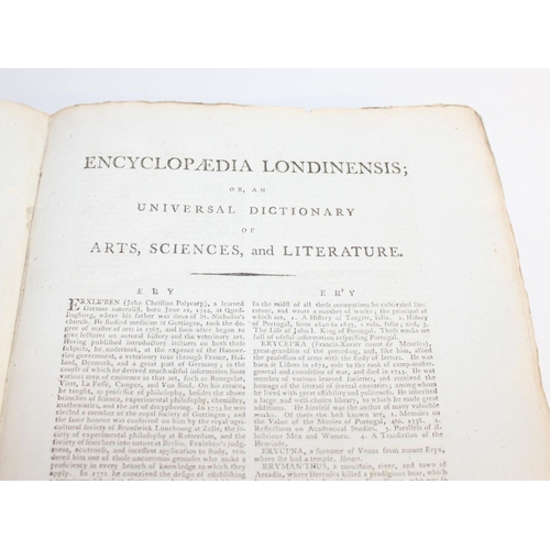 583 - Encyclopaedia Londinensis, or, Universal dictionary of arts, sciences, and literature, single volume... 