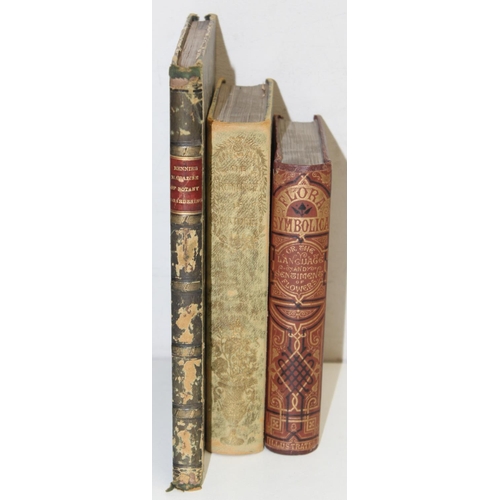 585 - 3 assorted antique books with superb quality printed plates all relating to flowers and botany, to i... 