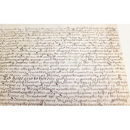 589 - 3 antique legal indenture/documents, dates ranging from 1682 - 1808 to incl 2 handwritten indentures... 